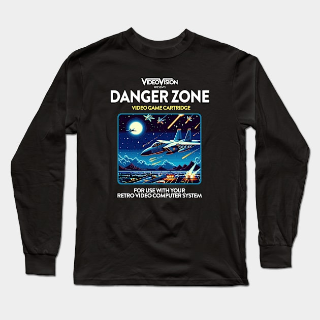 Danger Zone 80s Game Long Sleeve T-Shirt by PopCultureShirts